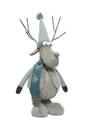 Decoratiune Deer w jacket, Decoris, 17x29x81 cm, poliester, albastru