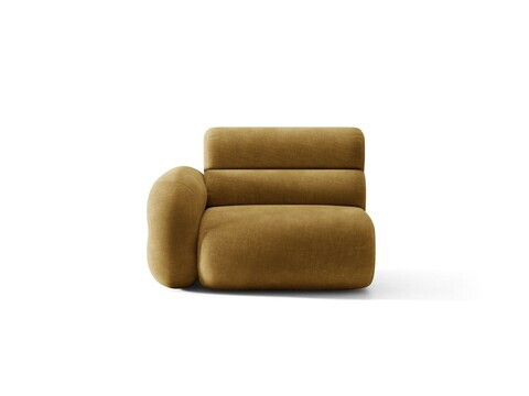 Modul canapea stanga 1 loc, Neo, Micadoni Home, 110x100x83 cm, tesatura Chenille, galben mustar