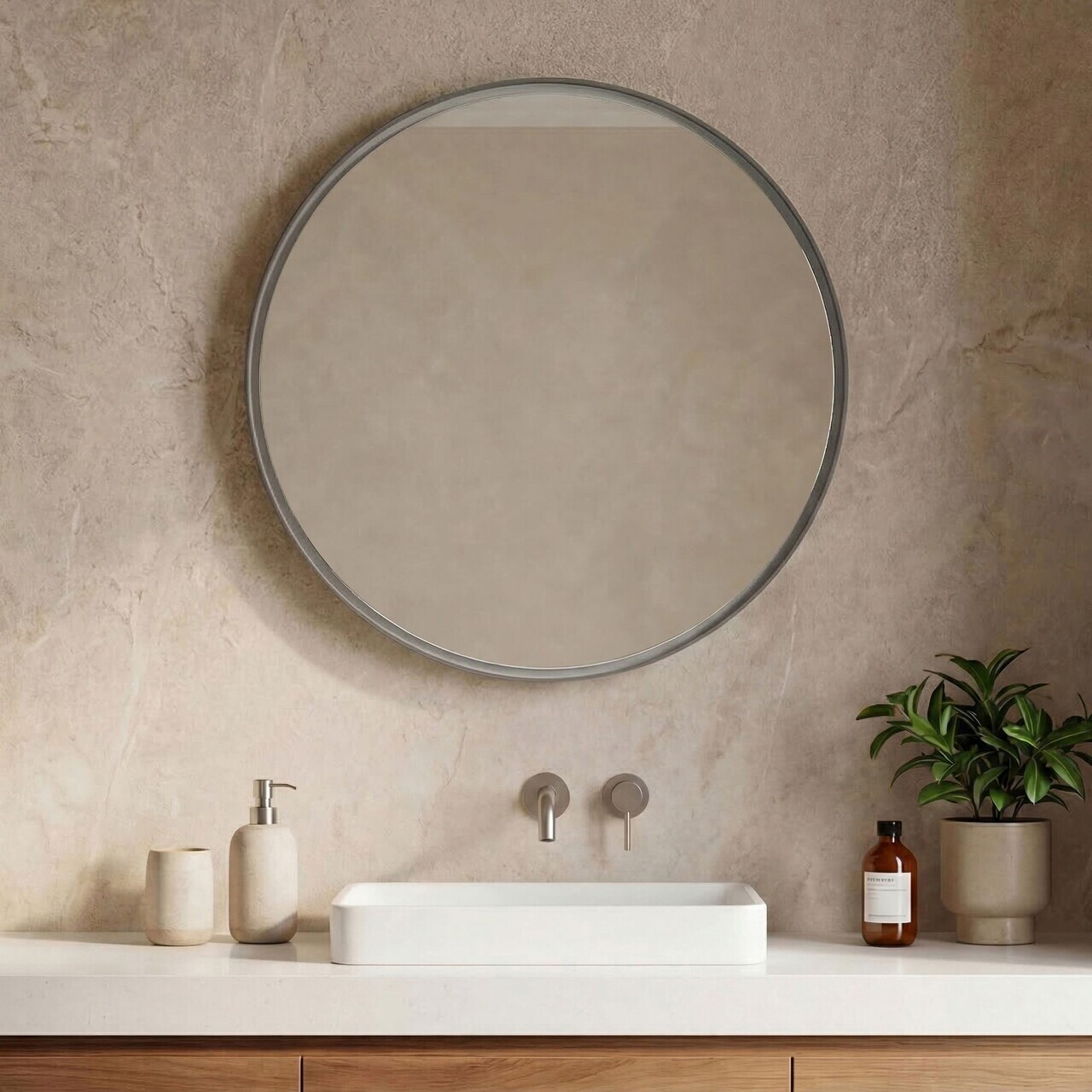 Oglinda decorativa, Hanah Home, Moonlight 90 v2, Nurcă mată