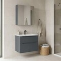 Set Dulap de Baie cu Chiuvetă și Oglindă (2 Piese), Hanah Home, Messina 65 v2, Antracit mat