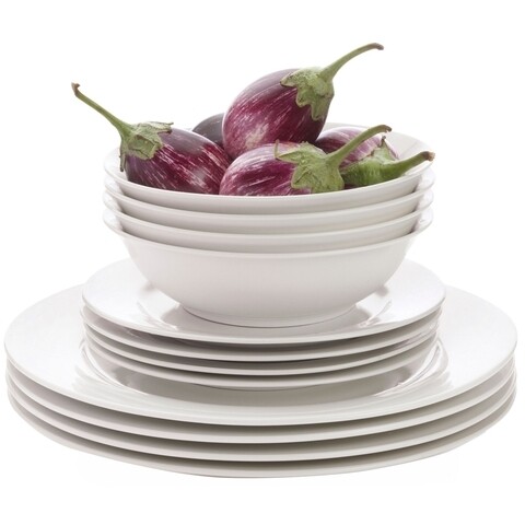 Serviciu de masa 12 piese, Maxwell & Williams, White Basics Urban Dinner, portelan, alb