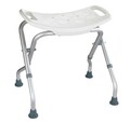 Scaunel pentru baie Secura, Wenko, 53.5x40-46.5x44.5-48 cm, aluminiu/plastic/cauciuc, alb/gri