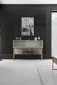 Set mobilier living, Bexley, Luxe Set, Travertin / Auriu