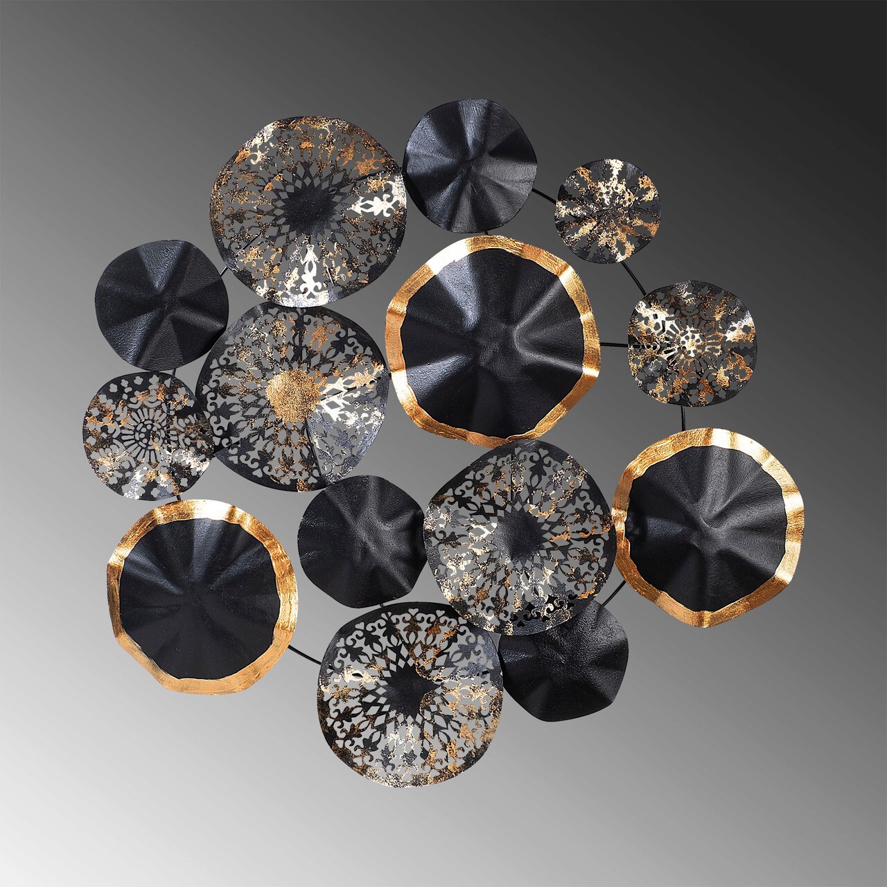Decoratiune de perete, Hypnosis, Metal, Dimensiune: 80 x 10 x 80 cm, Multicolor