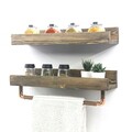 Raft de perete, Evila Originals, AA117, 50x15x15 cm, Maro