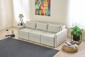 Canapea extensibila cu 3 locuri, Balcab Home, 825BLC4324, Cadru: 100% LEMN DE BRAD, Crem