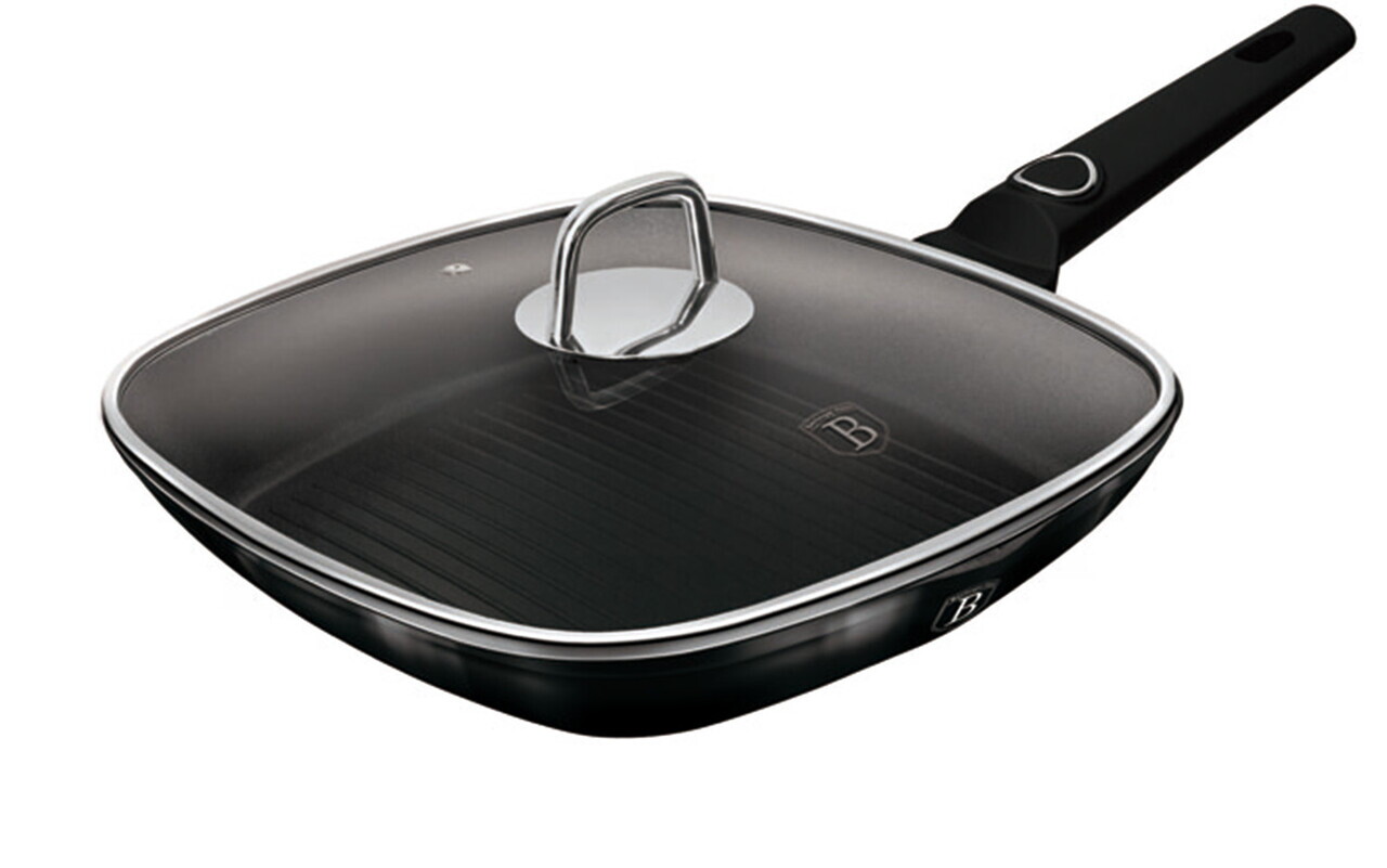 Tigaie grill cu capac Berlinger Haus, Black Vantage, 28 cm, 2.1 L, aluminiu forjat, negru lucios - imagine 3