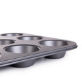 Tava de copt 12 briose Febe, Homla, 35x26x3 cm, otel, gri