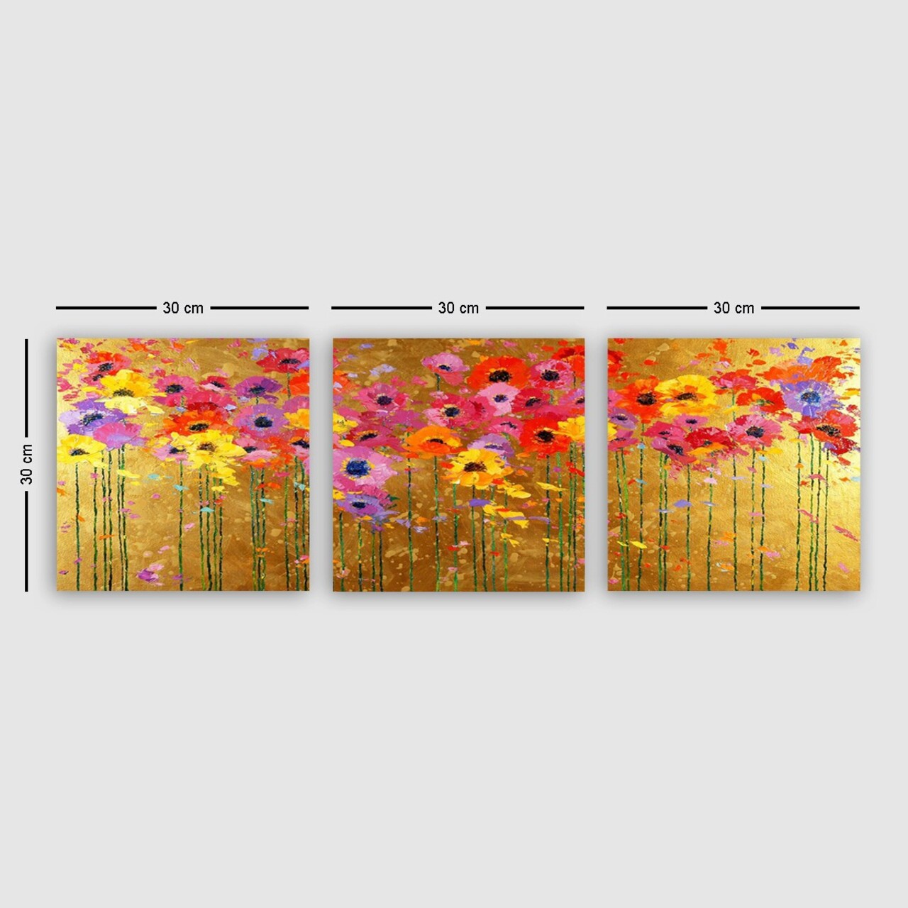 Set 3 tablouri decorative, PMDR73, Cadru: 100% LEMN (grosime: 3 cm), Multicolor - view 2
