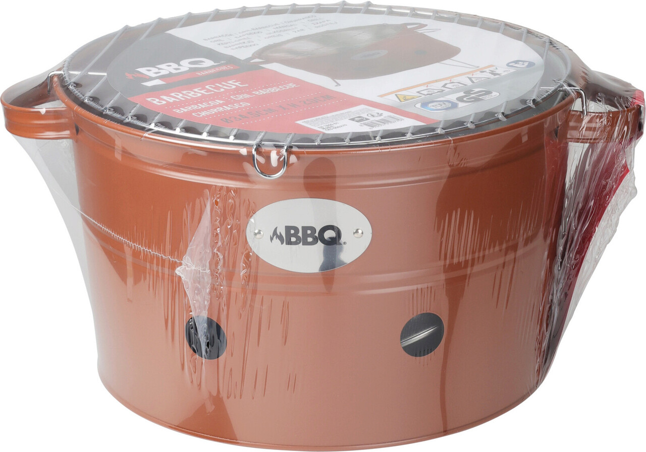 Gratar BBQ Bucket, 34.5x20 cm, metal, portocaliu mat - 1 | YEO