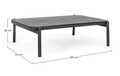 Masuta de cafea pentru gradina/terasa Florencia, Bizzotto, 120 x 75 x 36 cm, aluminiu/sticla pulverizata cu piatra, gri carbune