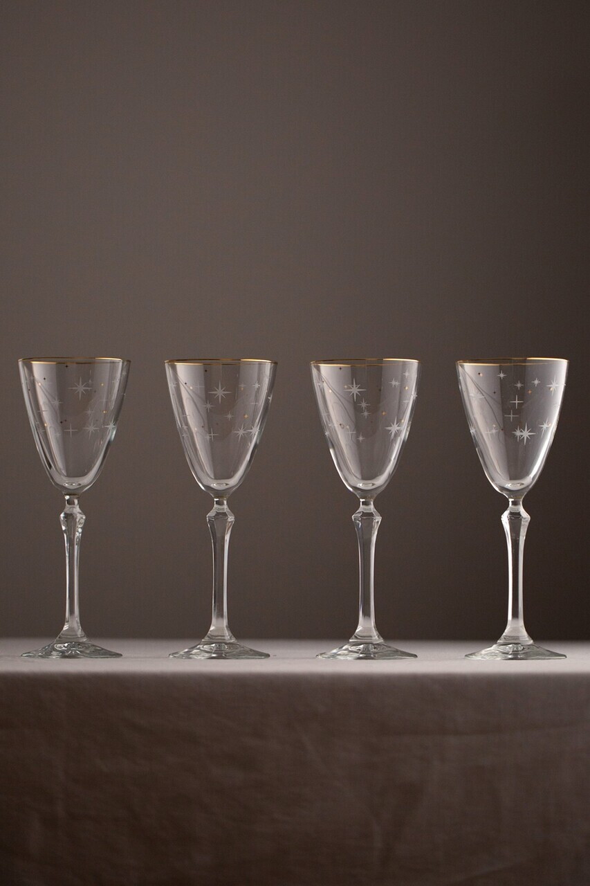 Set de pahare de vin, Hermia, 127RKL1660, Auriu