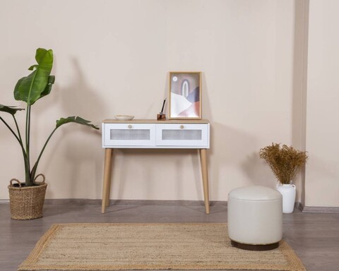Dulap, Wolina, Calvin, 95x100x35 cm, MDF , Alb / Stejar