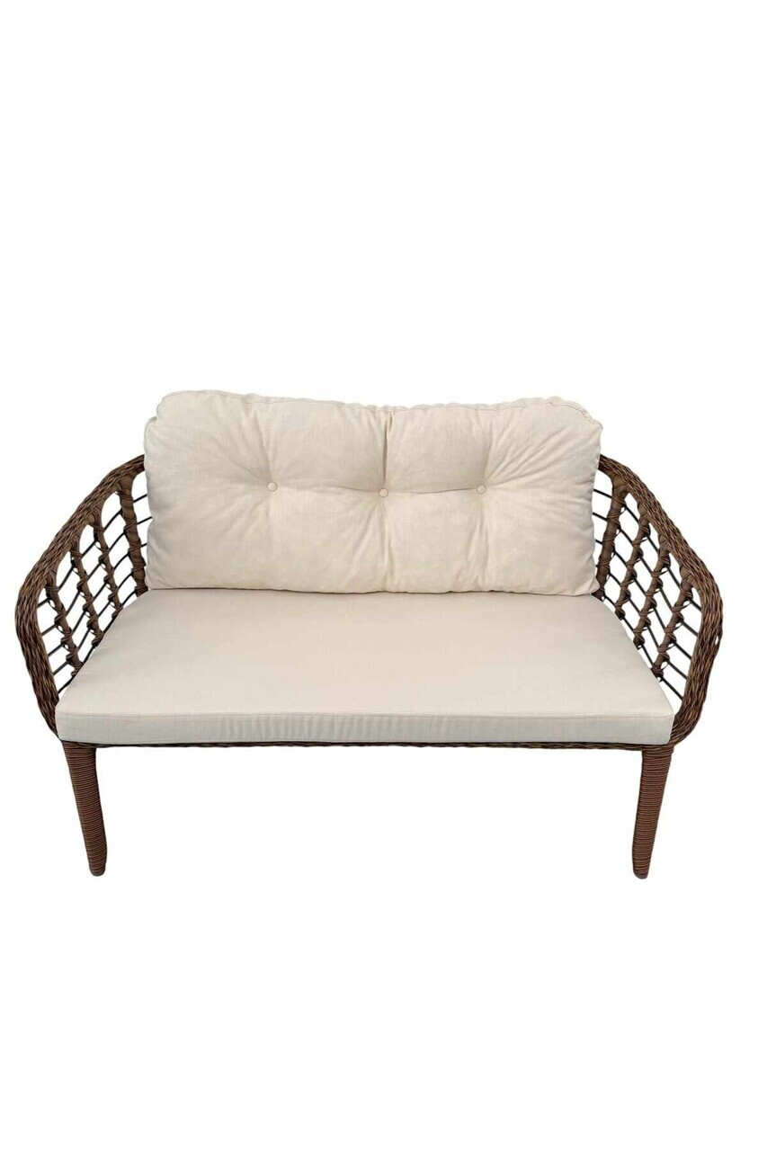 Set mobilier de gradina, Hanah Home, Manolya, ALUMINIU, Maro / Crem - view 6
