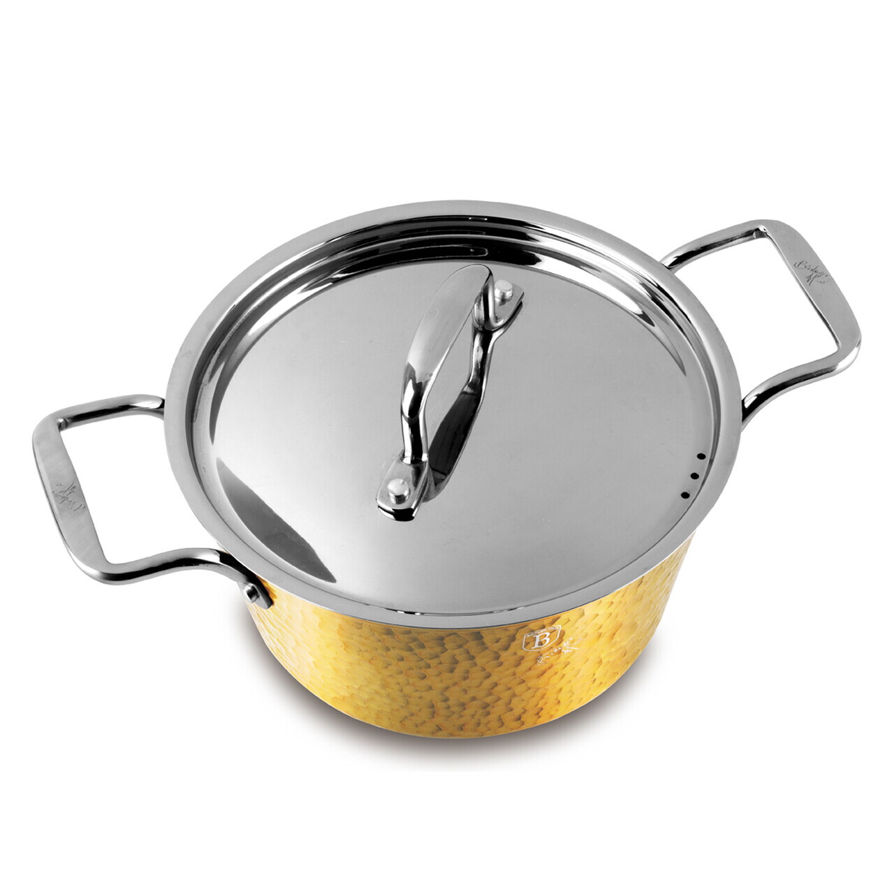 Oala cu capac Berlinger Haus, Hammered Gold, 28 cm, 6.1 L, aluminiu forjat, auriu - view 3