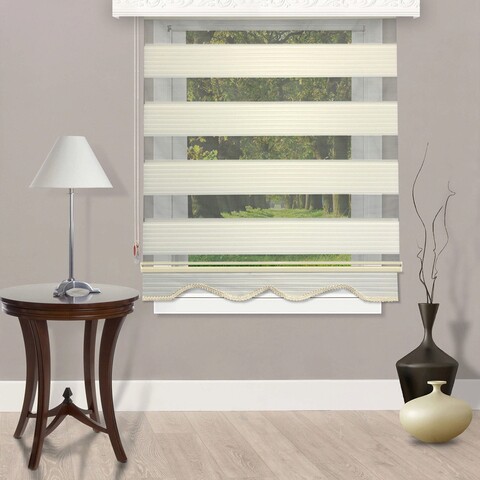 Jaluzea tip rulou, Ruby, Plise - Cream, 200x260 cm, poliester, crem