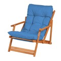 Scaun de gradina, Meya Dekor, My008, 50x81x50 cm, Lemn de fag, Albastru / Natural