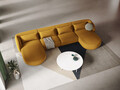 Coltar panoramic 5 locuri, Tulum, Cosmopolitan Design, 330x156x70 cm, catifea, galben