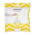 Set 40 saci de gunoi, Brabantia, PerfectFit, marimea A, 3 L, nailon, alb