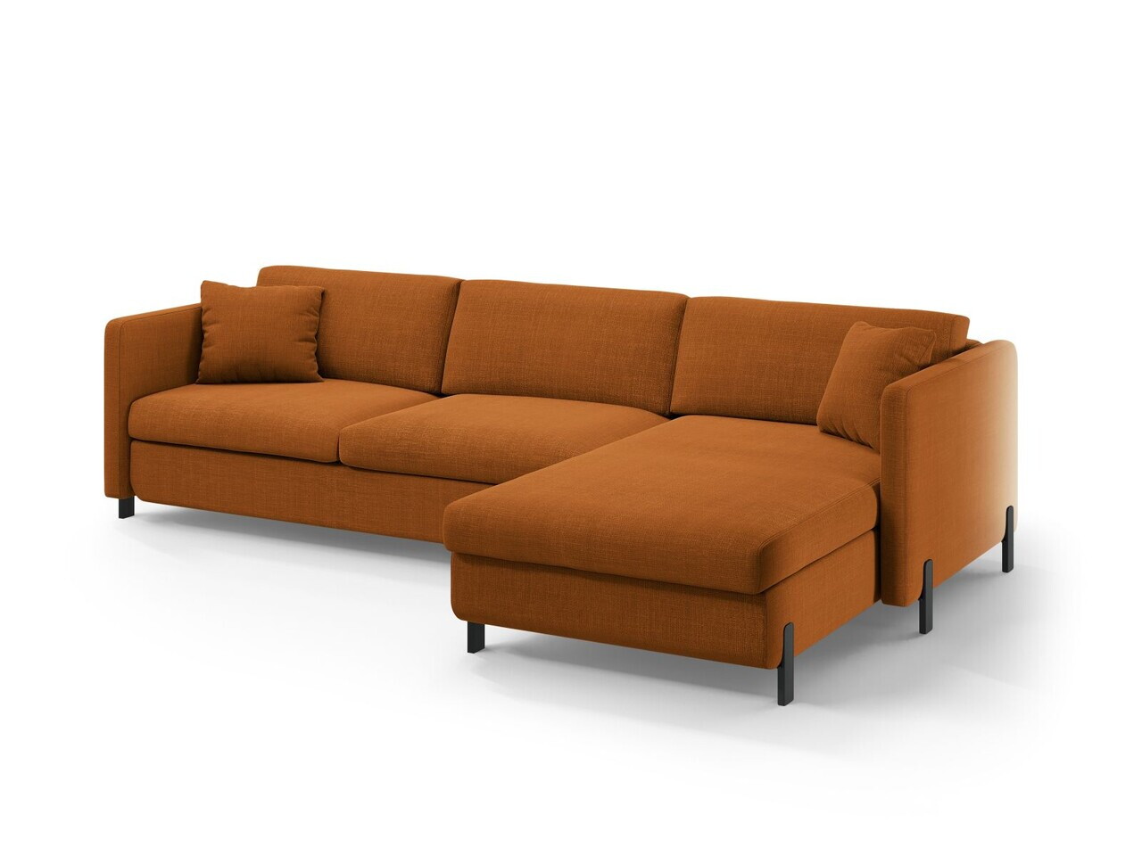 Coltar extensibil dreapta 4 locuri, Gloria, Micadoni Home, 266x170x88 cm, tesatura structurata, caramiziu — imaginea 6