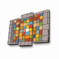 Set 3 tablouri decorative, 3PATK-95, Canvas, 20 x 39 cm, 2 piese, Multicolor