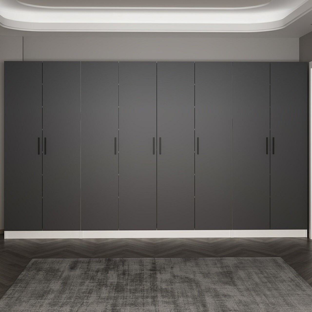 Cuier de perete, Minerva, Noah, 360x210x35 cm, PAL, Antracit - 2 | YEO