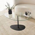 Masuta de cafea, Neostill, Porto, 90x40x60 cm, Sticla temperata, Transparent/Negru