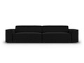 Canapea 4 locuri, Jodie, Micadoni Home, BL, 244x102x70 cm, catifea, negru