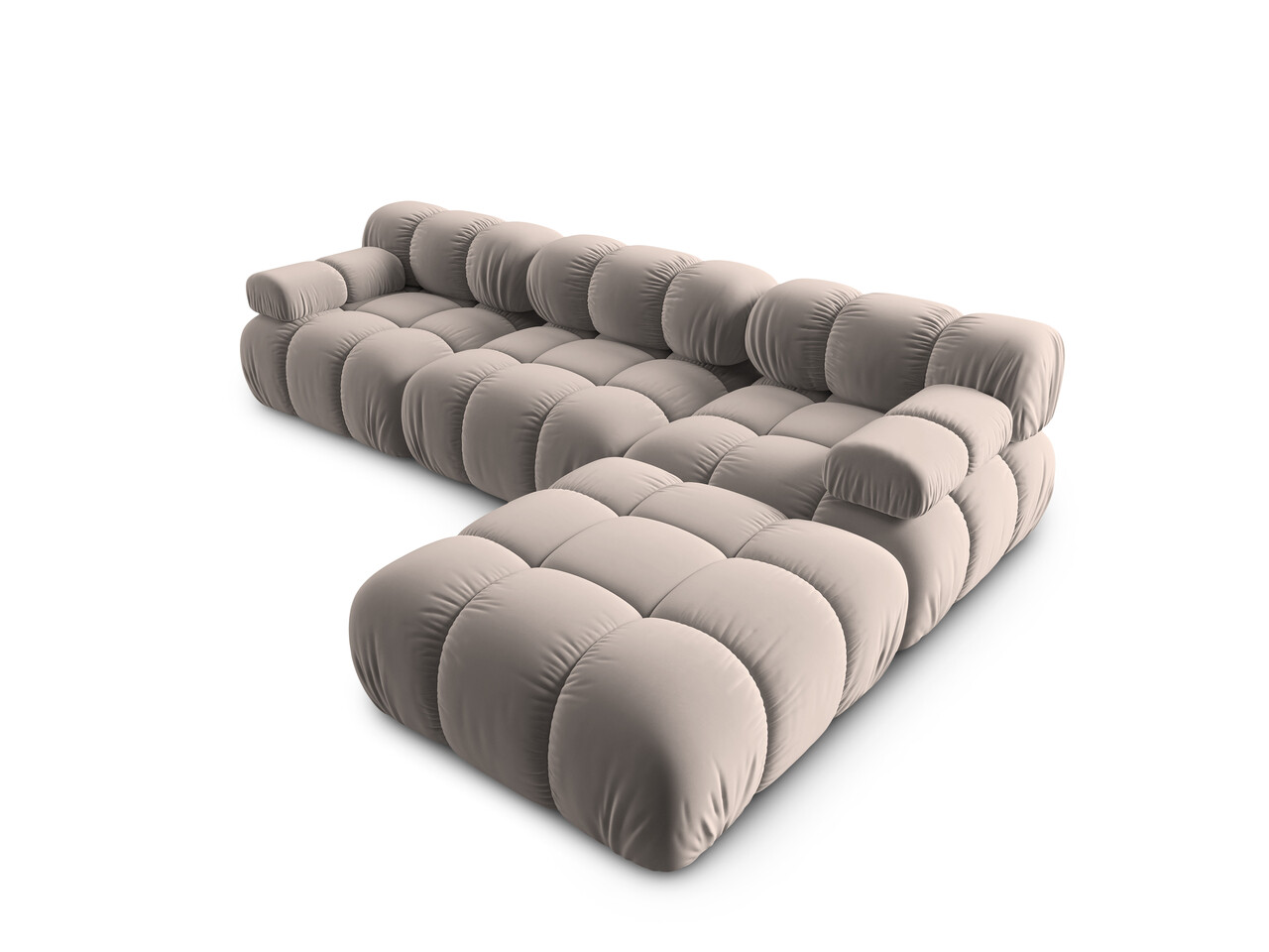 Canapea modulara 4 locuri, Bellis, Micadoni Home, BL, 282x188x70 cm, catifea, bej