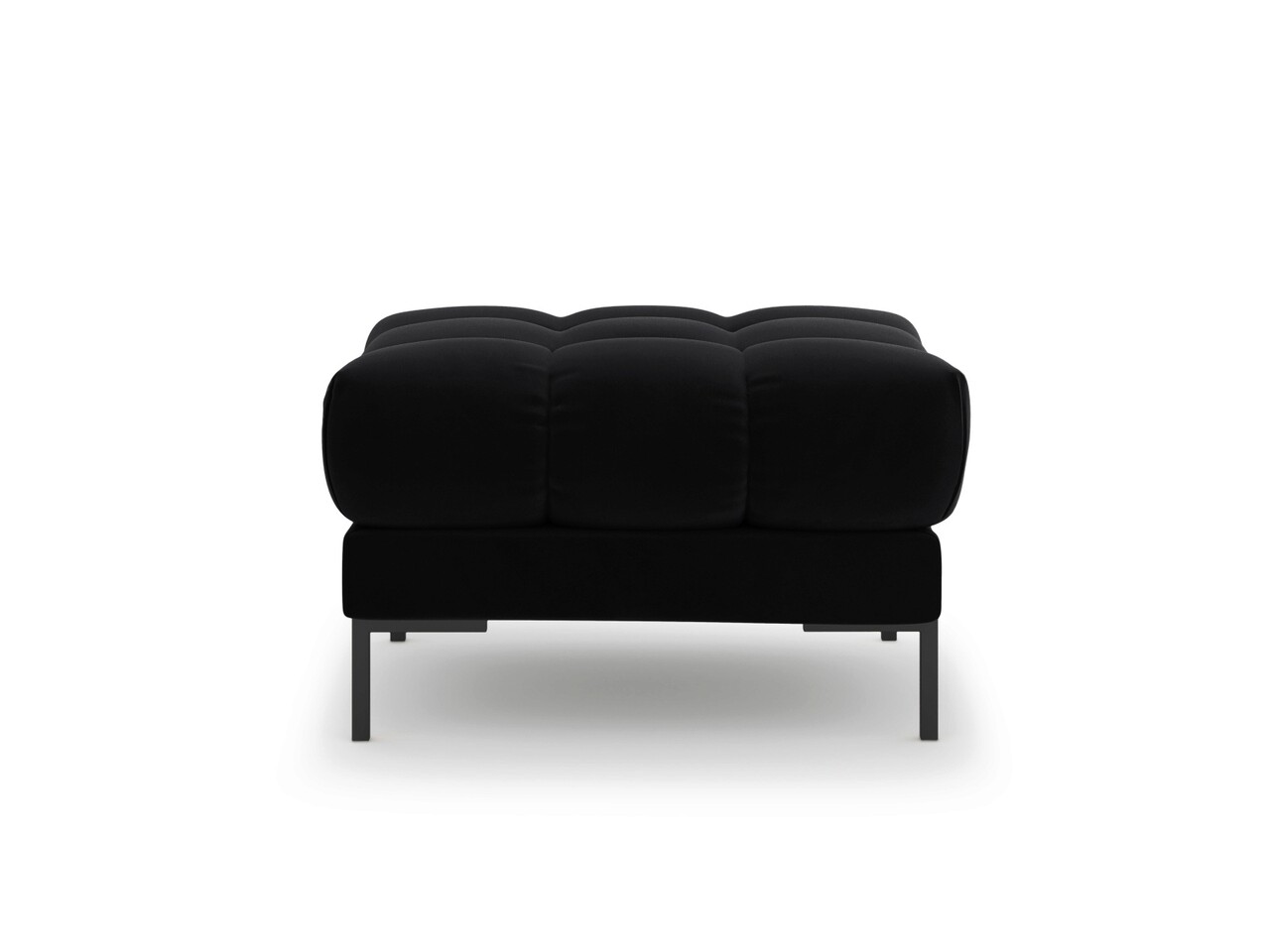 Taburet, Mamaia, Micadoni Home, BL, 60x60x41 cm, catifea, negru - 1 | YEO