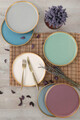 Set farfurii din ceramica pentru desert, Keramika, 275KRM1687, Ceramica , Dimensiune: 22 cm (6 bucăți), Albastru / Verde / Roz / Alb / Gri / Alb