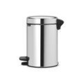Cos de gunoi cu pedala, Brabantia, NewIcon Brilliant Steel, 3 L, 23.5x16.8x26.4 cm, otel, argintiu