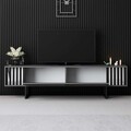 Comoda TV, Bexley, Chrome Line, Antracit / Negru