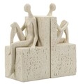 Set 2 suporturi pentru carti Stons Book , Mauro Ferretti, 24x10x20.5 cm, polirasina, crem