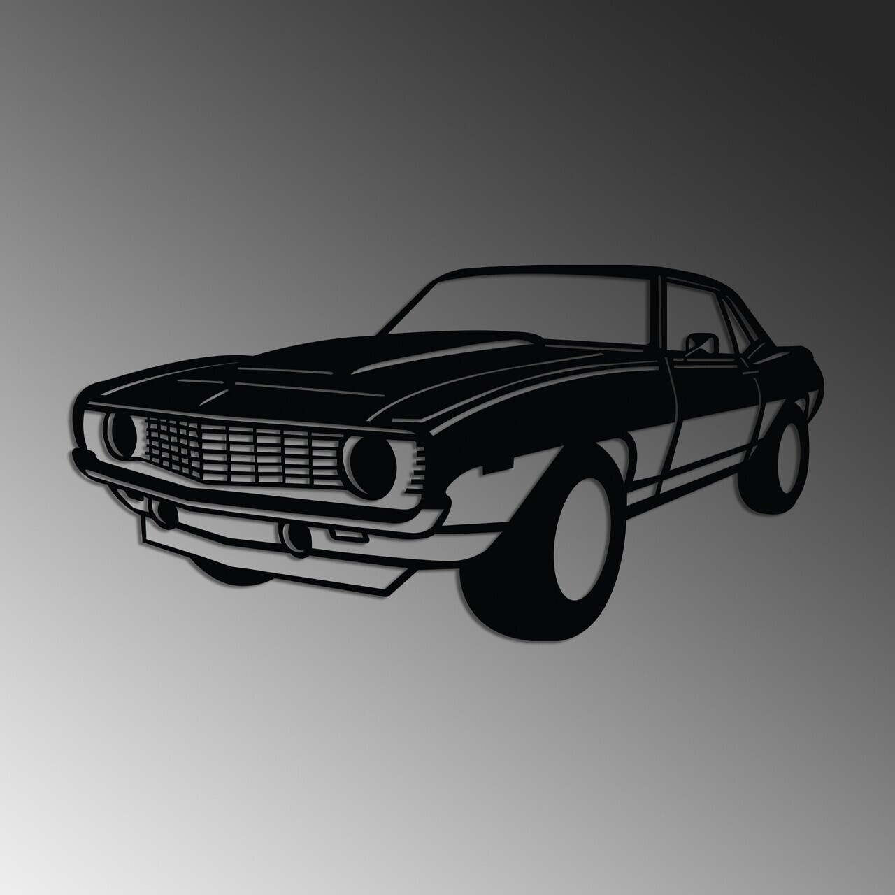 Decoratiune de perete, Chevy Camaro Yenko, Dimensiune: 60 x 30 cm , Negru — imaginea 4