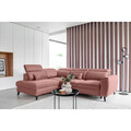 Coltar extensibil stanga 4 locuri ELTAP, LT-24NU, Noble, 255x201x100 cm, lemn/poliester, roz