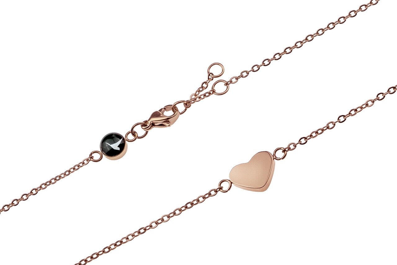 Bratara, Emily Westwood, Rose Gold Heart, Inox, Auriu