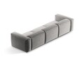 Canapea 4 locuri, Bergamo, Cosmopolitan Design, 364x108x70 cm, tesatura structurata, gri deschis
