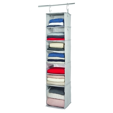 Poza Organizator pentru dulap Evie, iDesign, 5-8 rafturi, 30.5x30.5x137 cm, gri