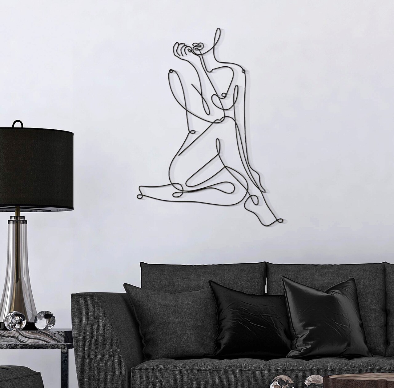 Decoratiune de perete Yogi, Mauro Ferretti, 60x80 cm, fier, negru - 1 | YEO