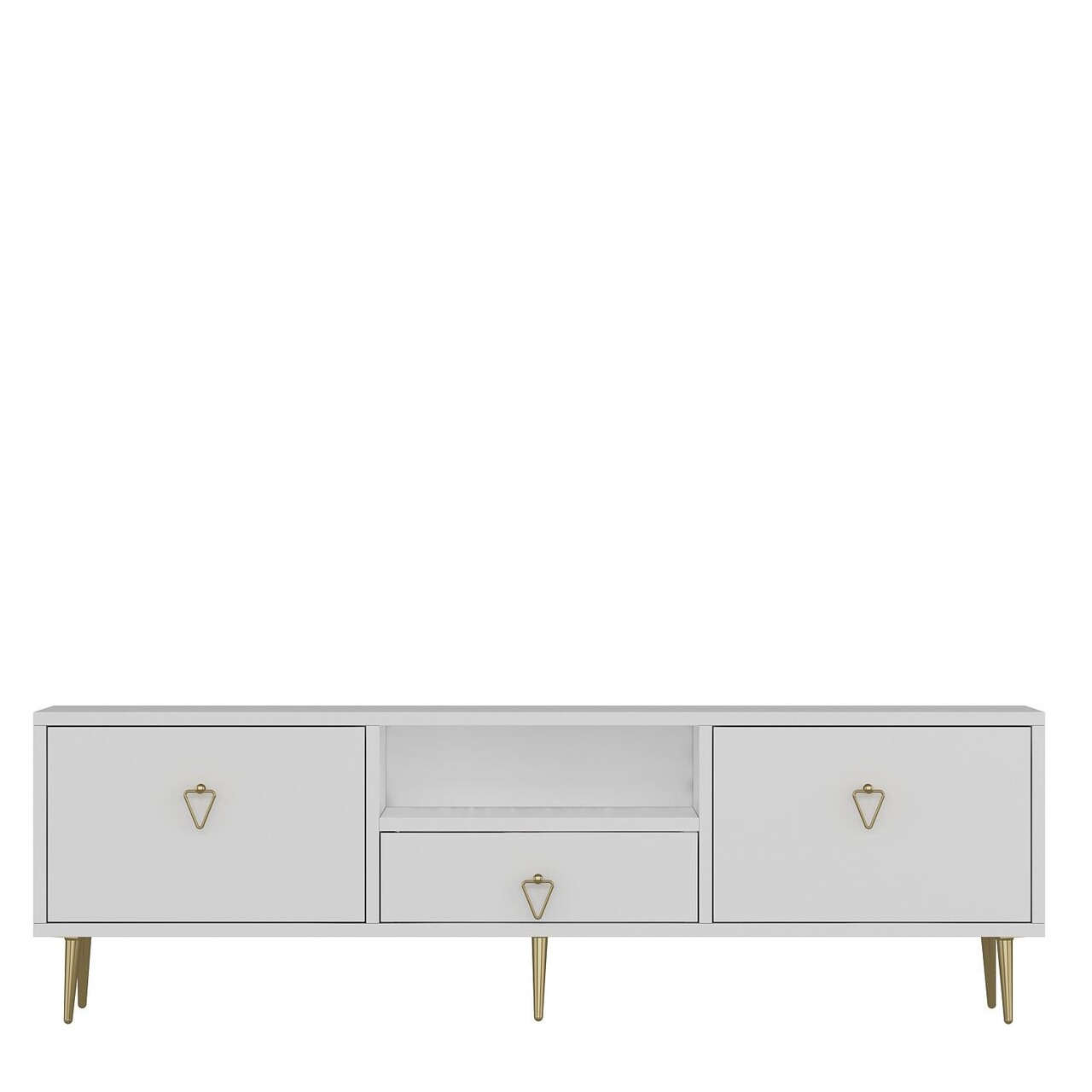Comoda TV, Hanah Home, 1306-DROP-1, 140x45x30 cm, PAL , Alb/Auriu - view 3