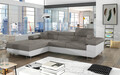 Coltar extensibil stanga 4 locuri ELTAP, Armd-55, Armando, 289x203x85 cm, lemn/poliester, gri/alb