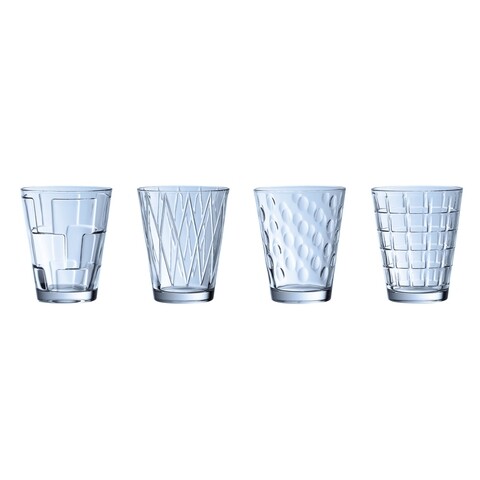 Set 4 pahare apa, Villeroy & Boch, Dressed Up, 310 ml, stricla cristal, albastru