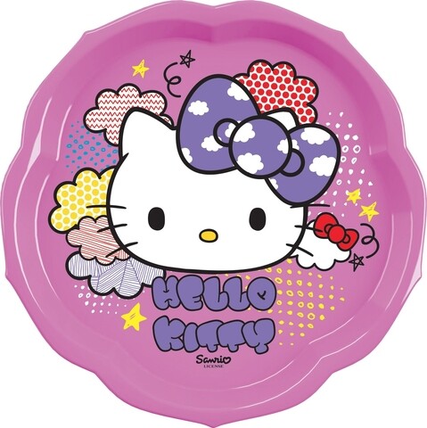 Farfurie intinsa Hello Kitty, Sanrio, 23 cm, plastic, mov mezoni.ro imagine noua 2022