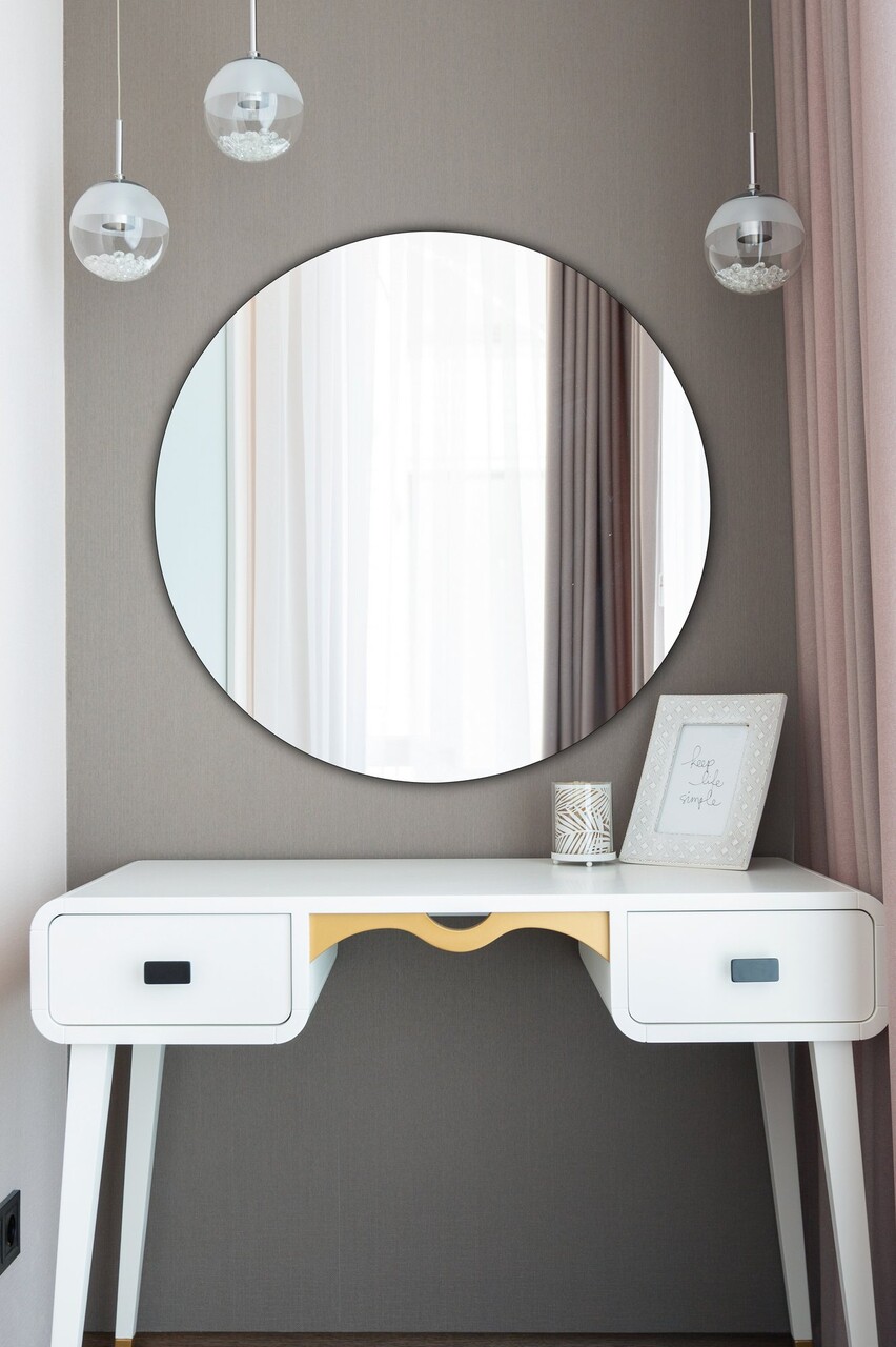 Oglinda decorativa, Mirrorland, Round, Oglindă indestructibilă cu obturator, Argintiu - 1 | YEO