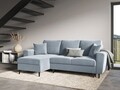 Coltar extensibil reversibil 4 locuri, Moghan, Micadoni Home, BL, 241x145x88 cm, catifea, albastru deschis