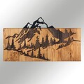 Decoratiune de perete, Nature, lemn/metal, 57.5 x 33 cm, negru/maro