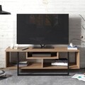 Comoda TV Asal, Zena Home, 119.4x35.2x40.2 cm, maro/negru