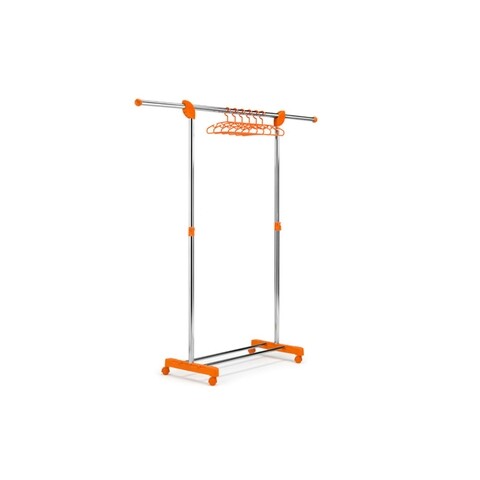 Suport mobil pentru imbracaminte, Super Paco, inox/plastic, portocaliu