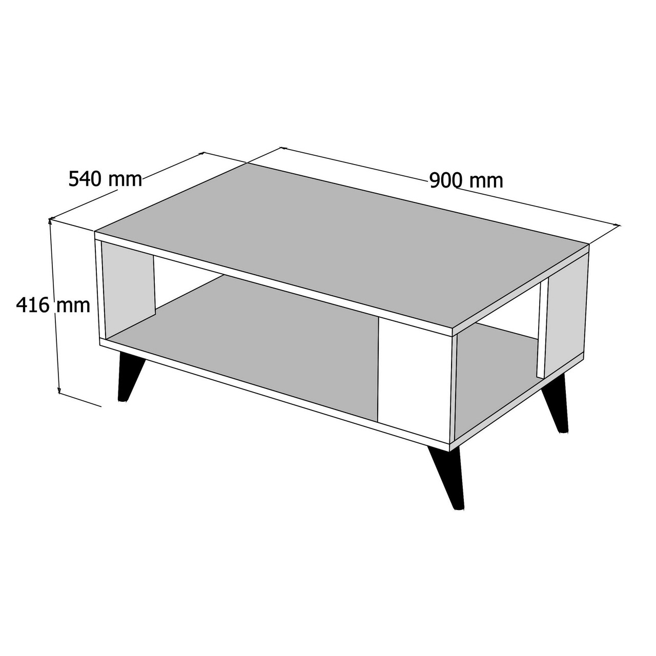 Masuta de cafea, Mezza, City 2022, 90x54x41.6 cm, Maro